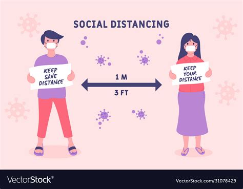 Social Distancing Keep Distance To Prevent Vector Image