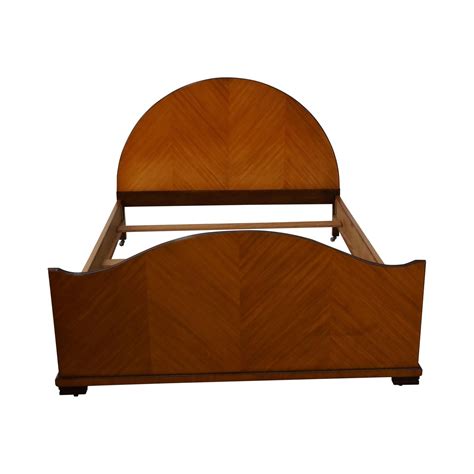 Vintage Art Deco Style Satin Wood Full Size Bed On Art