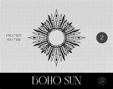 Boho Sun Svg Boho Svg Sun Clipart Vector Shapes Popular Svg Etsy