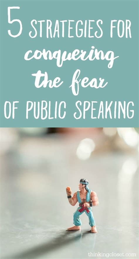I would guess that if you are reading this, you probably do. 5 Strategies for Conquering the Fear of Public Speaking ...