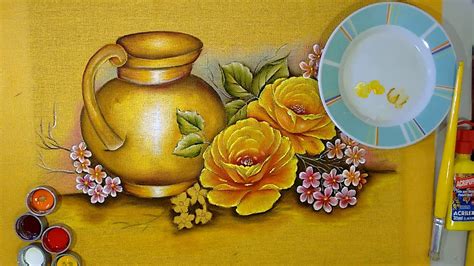 Roberto Ferreira Aprenda A Pintar Rosas Amarelas Em Tecido Parte 2