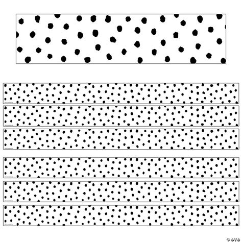 Teacher Created Resources Black Painted Dots On White Straight Border