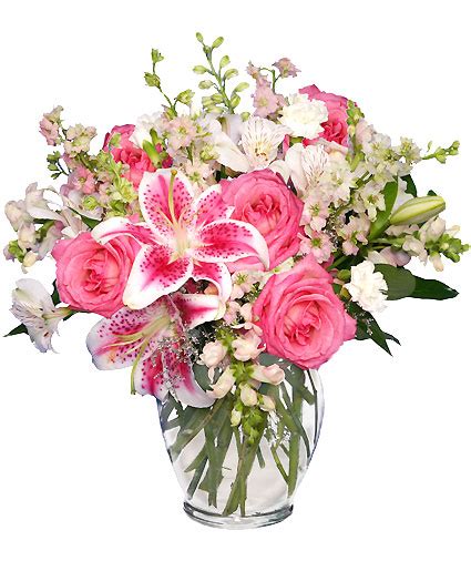 Pink And White Dreams Flower Arrangement In Lubbock Tx Town South Floral