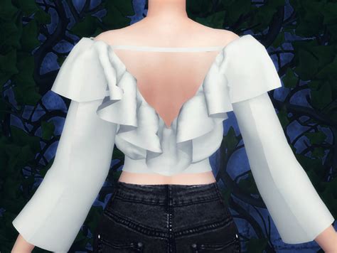 Sims 4 Ccs The Best Ruffle V Neck Blouse By The Secret Life Of Kimiko