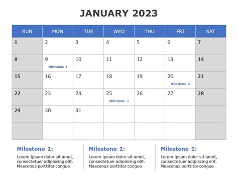 2023 Key Dates Calendar Powerpoint Template Slideuplift