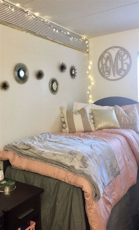 Pink Gray And Gold College Dorm Room Dorm Room Tapestry Dorm Room
