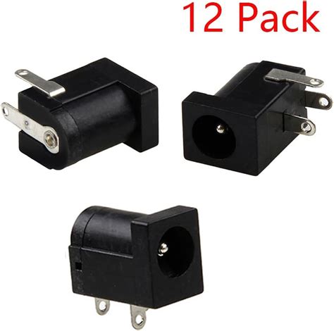 100pcs Pcb Mount 55 X 21 Mm Female Dc Power Jack Plug Socket Connector Black