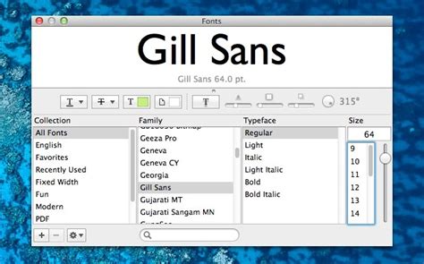 Preview Mac Fonts Directly From The Os X Fonts Panel