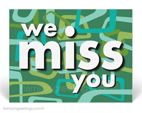 We Miss You Postcards For Business Swirly World Design