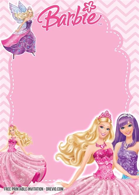 FREE Printable Barbie Birthday Invitation Templates Barbie Birthday Invitations Barbie