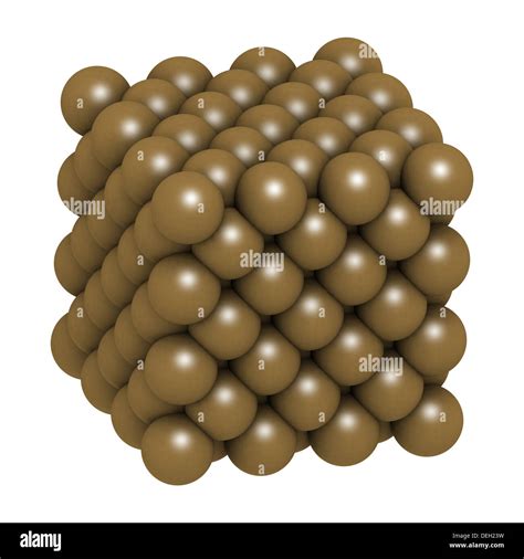 Copper Cu Metal Crystal Structure Atoms Are Represented As Color