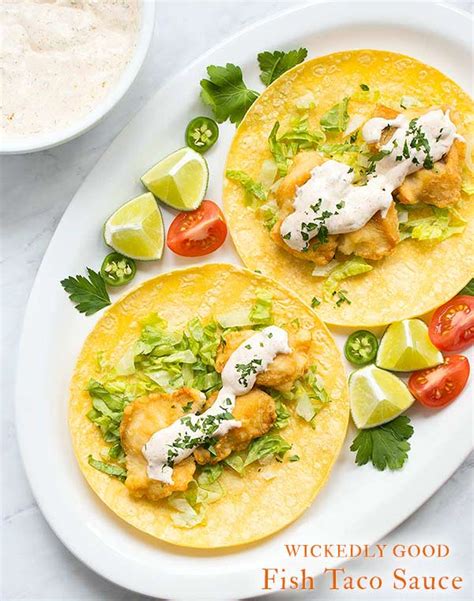 Use a fajita mix for these fish tacos to give you all the right flavours without having to buy jars of individual spices. Wickedly good fish taco sauce | SoupAddict.com