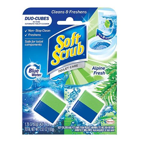 soft scrub in tank toilet cleaner duo cubes alpine fresh 2 count only