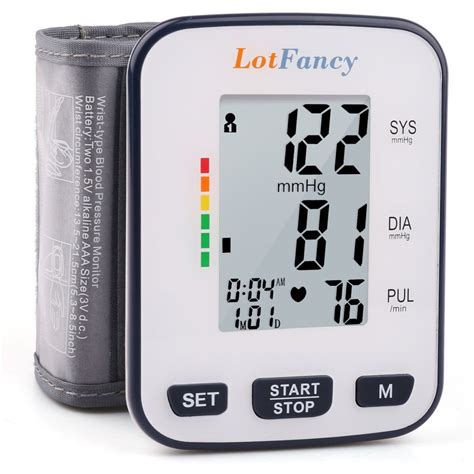 Lotfancy Wrist Blood Pressure Cuff Monitor With Portable Case Walmart
