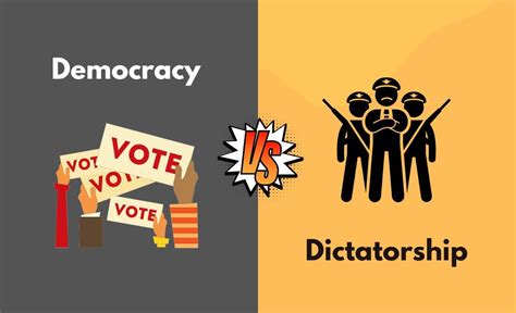 Democracy Vs Dictatorship Whats The Difference With Table