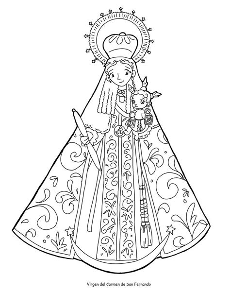 Virgen Del Carmen Para Colorear