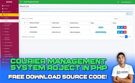 Courier Management System Project In Php With Source Code
