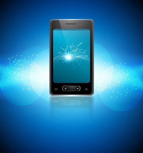 Mobile Smartphone Original Reflection Blue Colorful Background Design