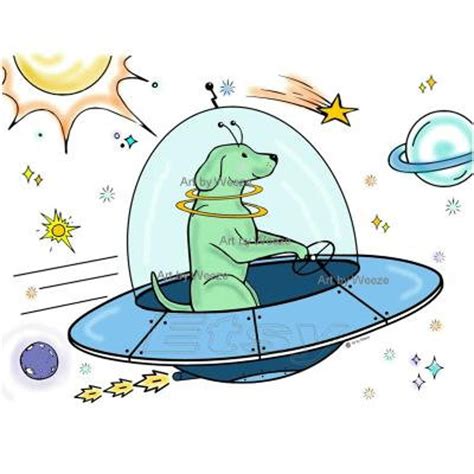 Extraterrestrial Dog Spaceship Dogs Labrador Retriever Ufo Etsy