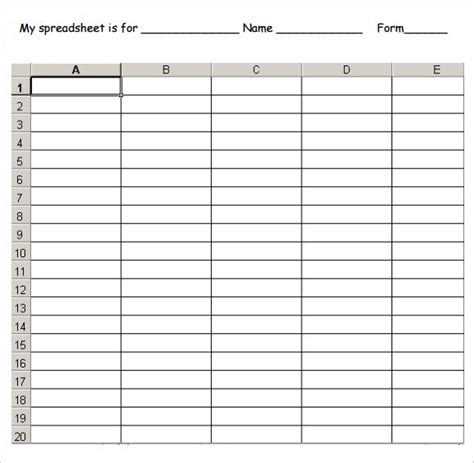 Printable Spreadsheet Template Charlotte Clergy Coalition