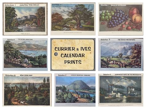 Currier And Ives Calendar Prints Etsy