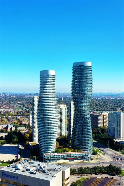 Aerial Vertical Of The Absolute World Complex In Mississauga Ontario