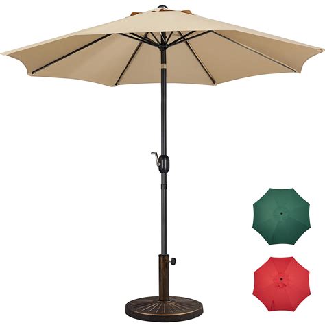 Buy Yaheetech 9ft Garden Table Umbrella With 265lb Patio Umbrella Base Patio Market Umbrella