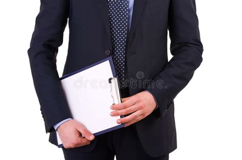 Businessman Holding A Clipboard Stock Image Image Of Businesspeople