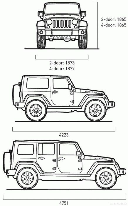 Great Jeep Wrangler Dimensions 2 Door | Jeep drawing, Jeep wrangler