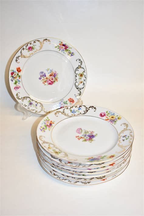 Vintage Floral And Gold China Plates Victoria Porcelain China Plate