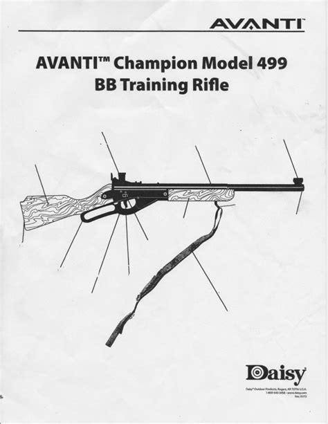 AVANTI Daisy Champion Model 499 BB Training Rifle Parts Diagram Quizlet