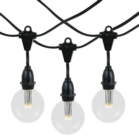25 Clear G50 Heavy Duty String Light Sets On Black Wire Novelty