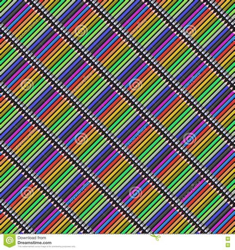 A Multicolor Diagonal Pencils Seamless Pattern Stock Vector