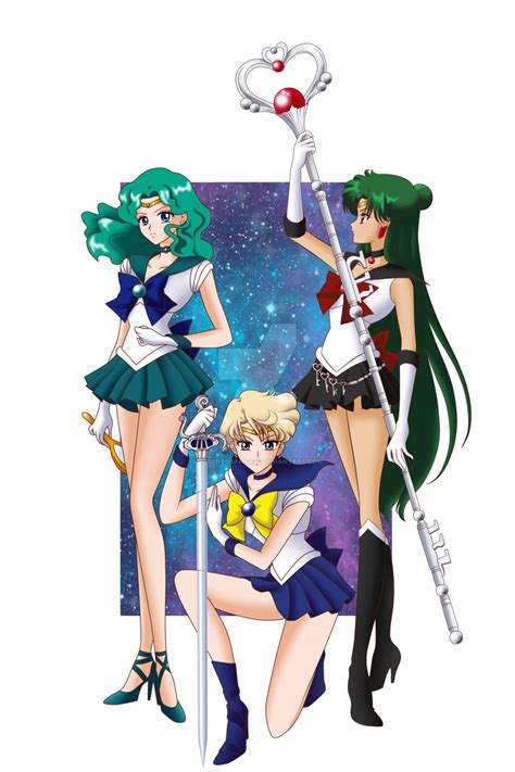 Sailor Moon S Neptune Uranus And Pluto By Albertosancami On Deviantart Sailor Moon S