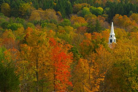 Vermont Church Steeple And Foliage New England Today