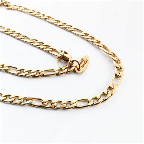 18k Gold Figaro Chain Necklace For Men Etsy Uk
