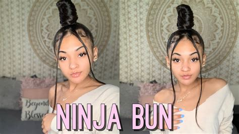 Ninja Bun With Bangs Tutorial Youtube