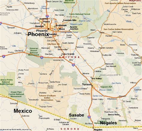 Map Of Southern Arizona