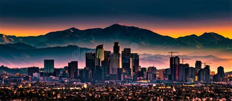 Los Angeles Skyline Editorial Stock Photo Image Of Angeles 23173338