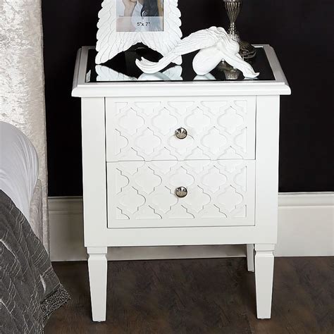 Maybe you would like to learn more about one of these? Blanca White Wooden Mirrored Top Chest 2 Drawer Bedside ...