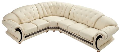 Lasciatevi sedurre dalla nuova iconica e lussuosa serie versace home collection: Versace Living Room Furniture | Cream Italian Leather Sofa