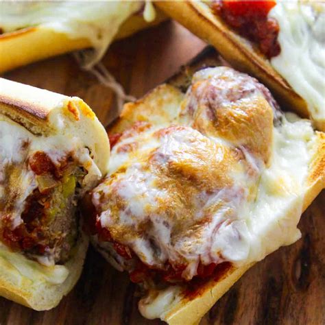 Cheesy Meatball Subs Delicious Table
