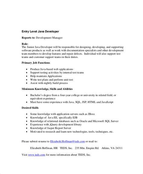 Free 10 Sample Java Developer Resume Templates In Ms Word Pdf Pages