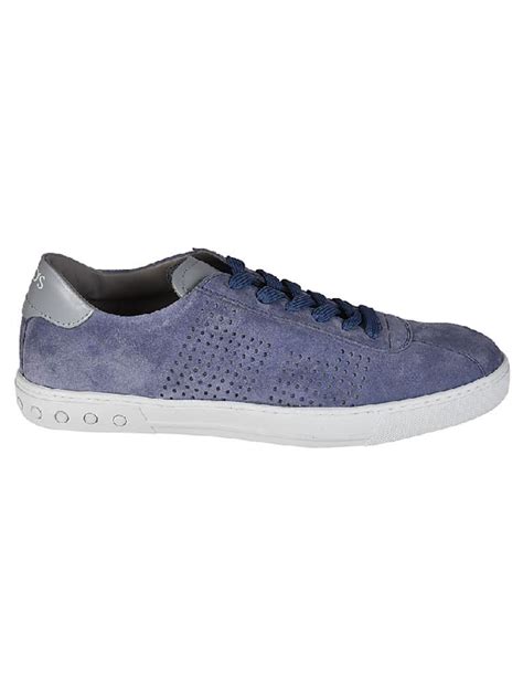 Tods Tods Perforated Low Top Sneakers In Blue Whats On The Star