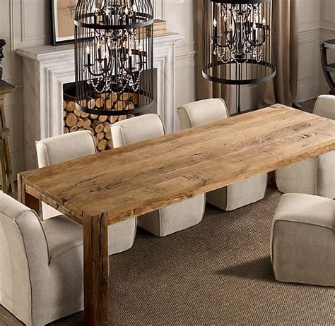 The four side chairs have a cross back design, adding flair to this stunning set. Reclaimed Russian Oak Parsons Rectangular Dining Table ...