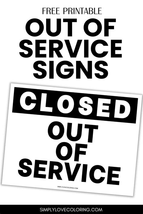Out Of Service Printable Sign Free Pdf Download Simply Love Coloring