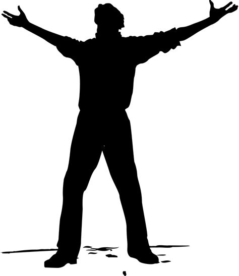 Silhouette Man Arms Up Clip Art Library