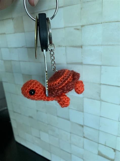 Baby Turtle Crocheted Amigurumi Keychain Etsy