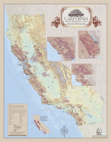California Wine Regions Map Appellations