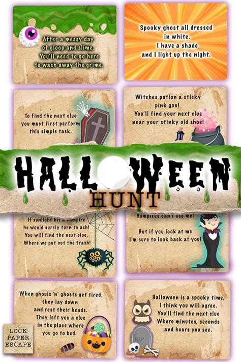 Halloween Treasure Hunt Clues Scavenger Hunt Fun Themed Etsy Uk